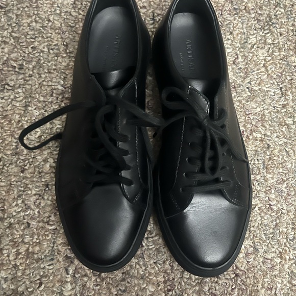 Artisan Lab Black Essential Leather Men's Sneakers - Picture 1 of 5